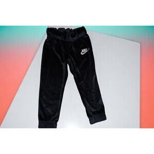 Nike Black Velour Joggers Toddler Size 2T | Soft Track Pants